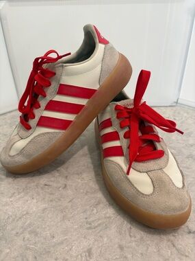 adidas Barreda Decode Red Stripe Suede & Leather Sneakers men’s 7